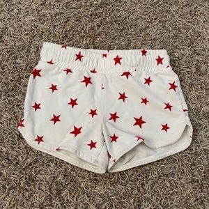 cat and jack white and red star shorts, size 6x girls